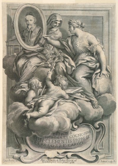 Effigies Nomina et Cocnomina Clementis Papae IX by Gérard Audran