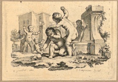 A Boy is Slapped by a Girl by Gravelot