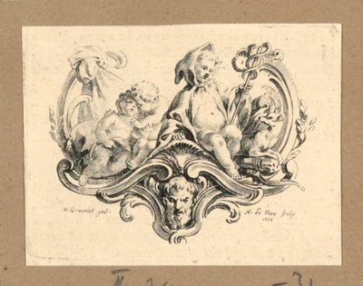 Cupid as a Monk Holding a Caduceus by Gravelot