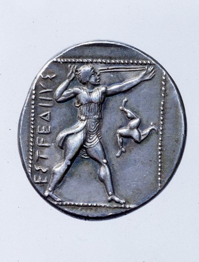 Coin Depicting a Sling Shooter by Greek