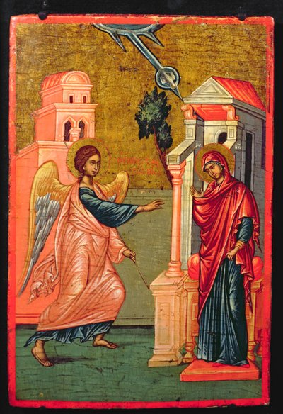 Annunciation, Greek Icon by Greek School