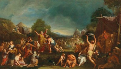 The Israelites gathering Manna by Gregorio Lazzarini
