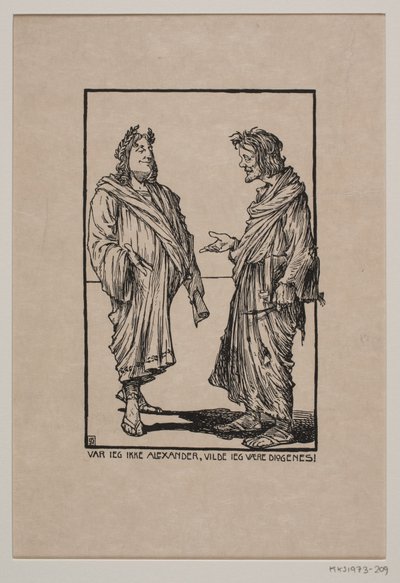 Alexander and Diogenes by Gudmund Hentze
