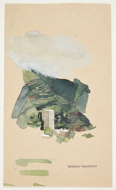 Italian Landscape with Tower by Gudrun Traustedt