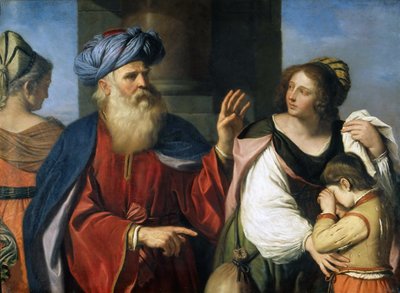 Abraham Casting out Hagar and Ishmael, 1657 by Guercino