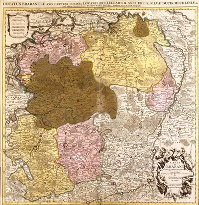 Map of Brabant (Belgium and the Netherlands) by Guillaume Delisle