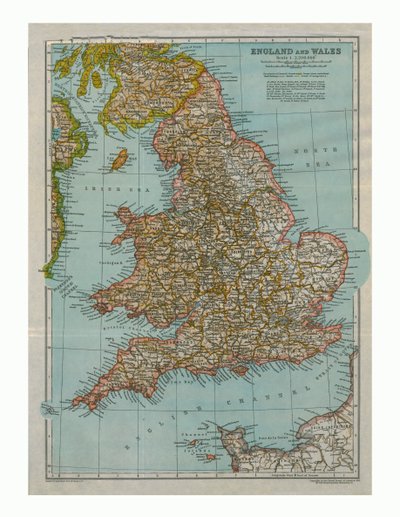 Map of England and Wales by Gull Engraving Company