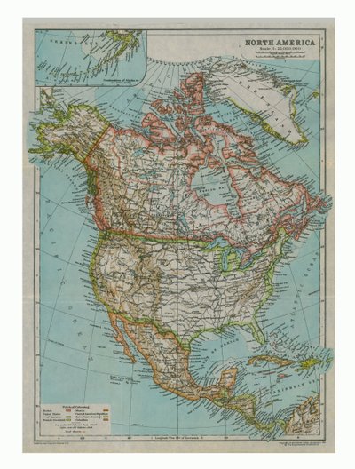 Map of North America by Gull Engraving Company