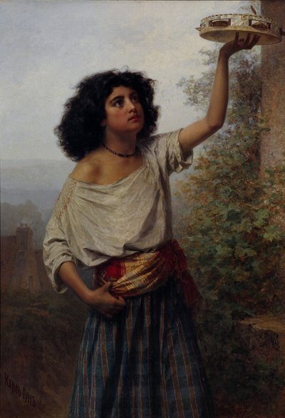 Young Gypsy Woman by Gun