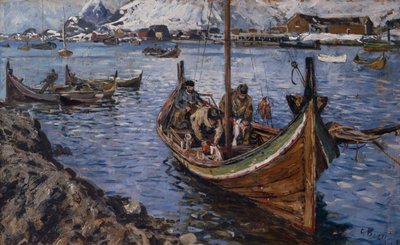 Fishing boats, Lofoten by Gunnar Berg