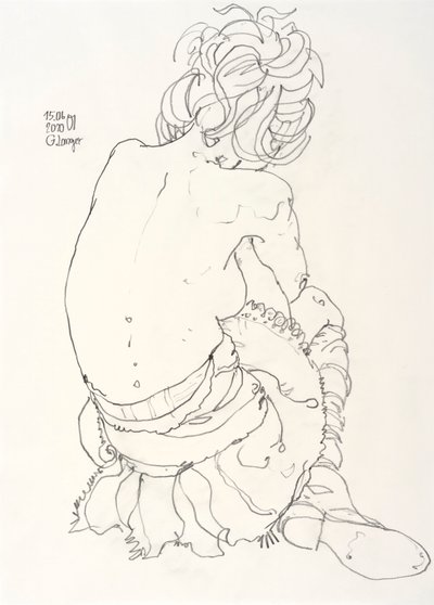 Female Nude, At the Edge of Time by Gunter Langer