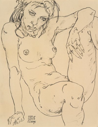 Seated Nude, Cool Night by Gunter Langer