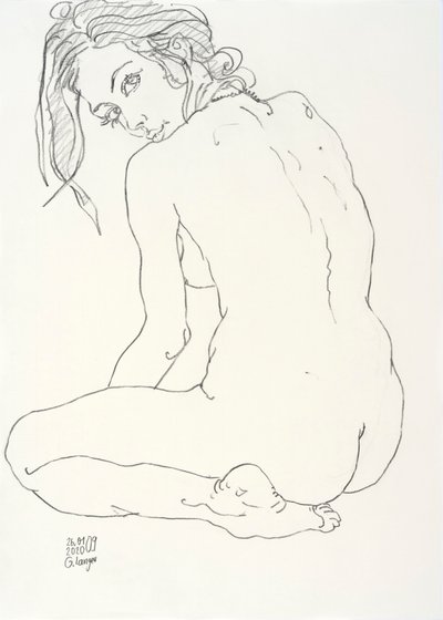 Female Nude, Shy by Gunter Langer