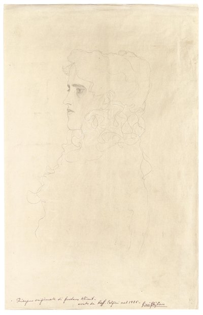 Portrait of a Woman in Profile with Ruffled Collar by Gustav Klimt
