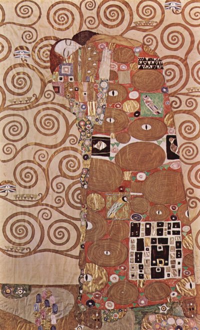The Embrace - Design for the Wall Frieze in the Stoclet Palace in Brussels (detail) by Gustav Klimt