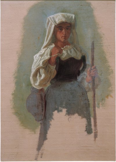 Italian Woman with Stick by Gustav Jakob Canton
