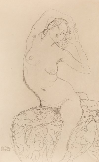 Seated Nude by Gustav Klimt