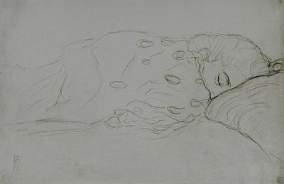 Sleeping Nude by Gustav Klimt