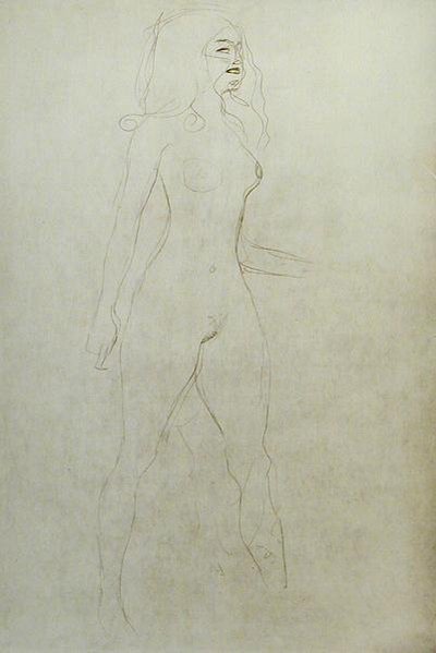 Standing Nude (verso) by Gustav Klimt