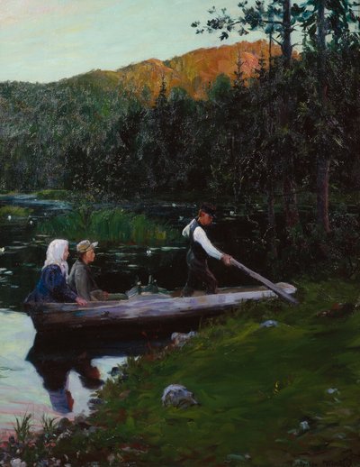A Sunday Evening by the Lake by Gustav Wentzel
