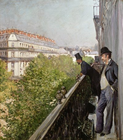 A Balcony, Boulevard Haussmann by Gustave Caillebotte