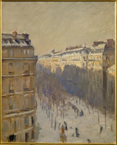 Boulevard Haussmann, Snow Effect by Gustave Caillebotte