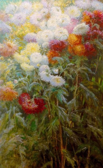 Massif of Chrysanthemums, Garden of Petit Gennevilliers by Gustave Caillebotte