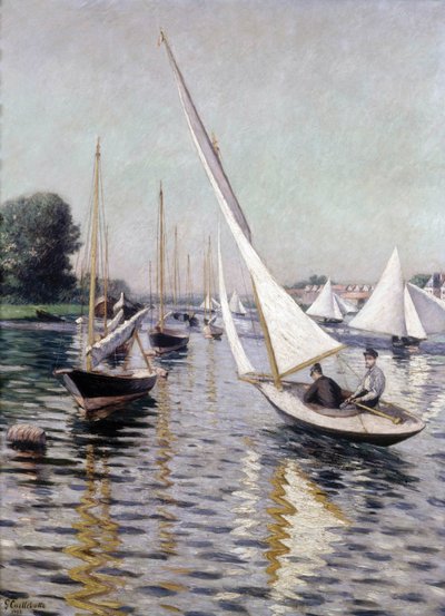 Regattas at Argenteuil by Gustave Caillebotte