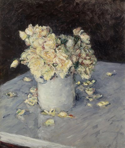 Yellow Roses in a Vase by Gustave Caillebotte