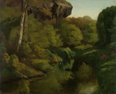 View into the Forest of Fontainebleau by Gustave Courbet