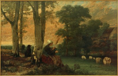 The Shepherdess (The Breton Spinner) by Gustave Courbet