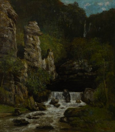 Landscape with a Waterfall by Gustave Courbet