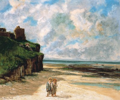 The Beach at Saint-Aubin-sur-Mer by Gustave Courbet