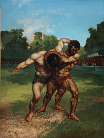 The Wrestlers by Gustave Courbet