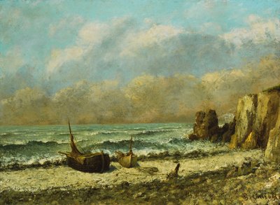 Two Boats on the Beach by Gustave Courbet