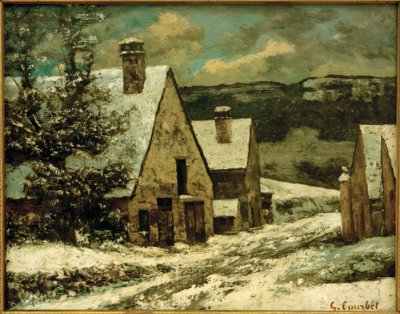 Village under the Snow by Gustave Courbet
