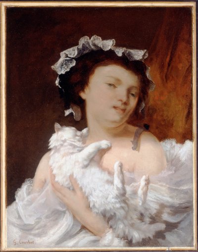 Woman with a Cat by Gustave Courbet