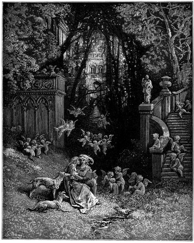 Alcina and Ruggiero as Happy Lovers by Gustave Dore