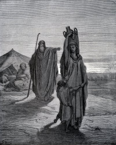 Expulsion of Hagar by Gustave Dore