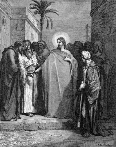 Jesus and the tribute money by Gustave Dore