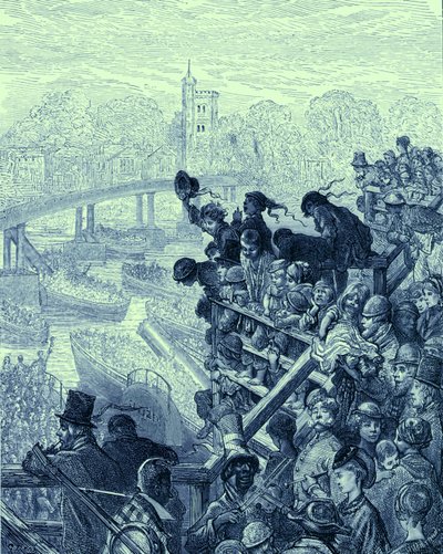 Oxford and Cambridge boat by Gustave Dore