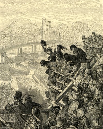 Oxford and Cambridge boat by Gustave Dore