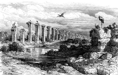 Roman Aqueduct, Merida, Spain by Gustave Dore