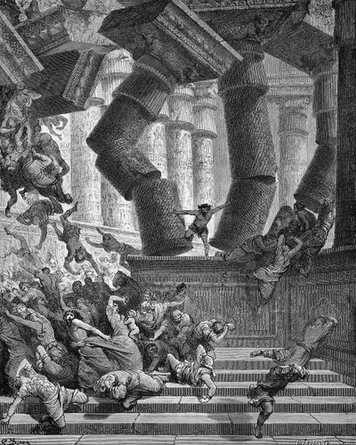 The Death of Samson - Bible by Gustave Dore