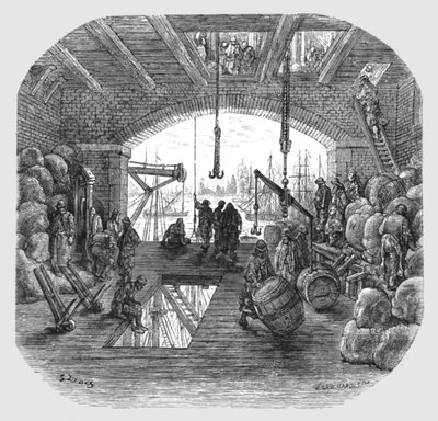 Warehouses by the Thames, 1872 by Gustave Dore