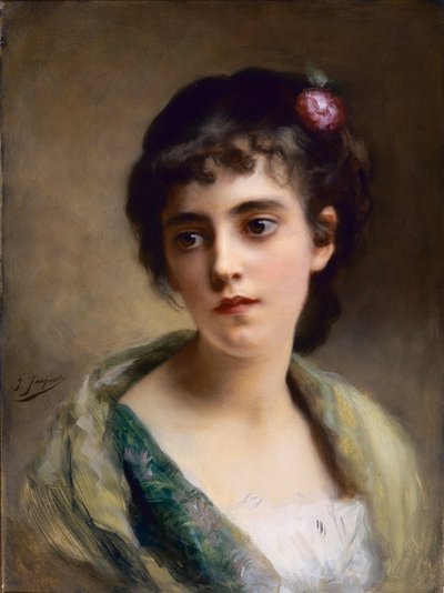 Head of a girl by Gustave Jacquet