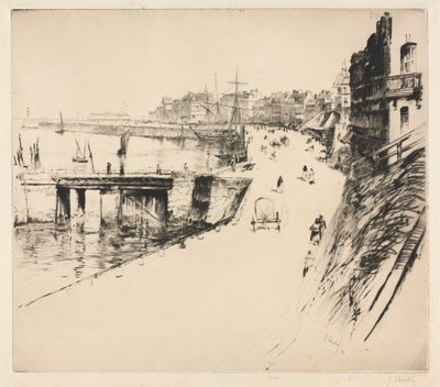 The Dam of Treport by Gustave Leheutre