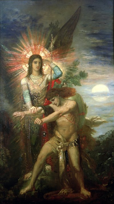 Jacob and the Angel, 1878 by Gustave Moreau