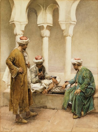 Arabs playing Chess by Gustavo Simoni