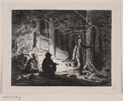 Illustration for "A Summer Night in Krogskoven" by H.P. Hansen